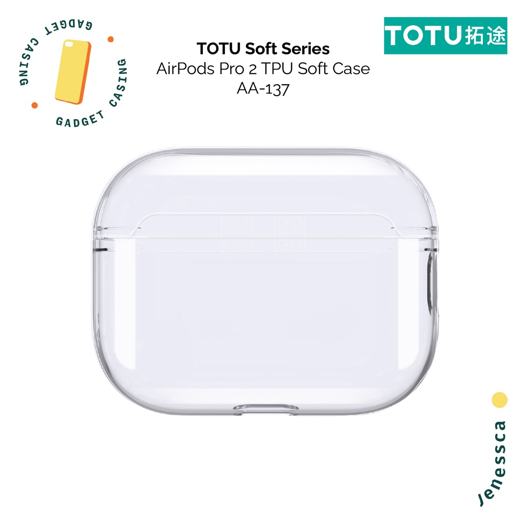 TOTU Casing Airpods Pro 2 Case Protector Bening Transparan TWS TPU