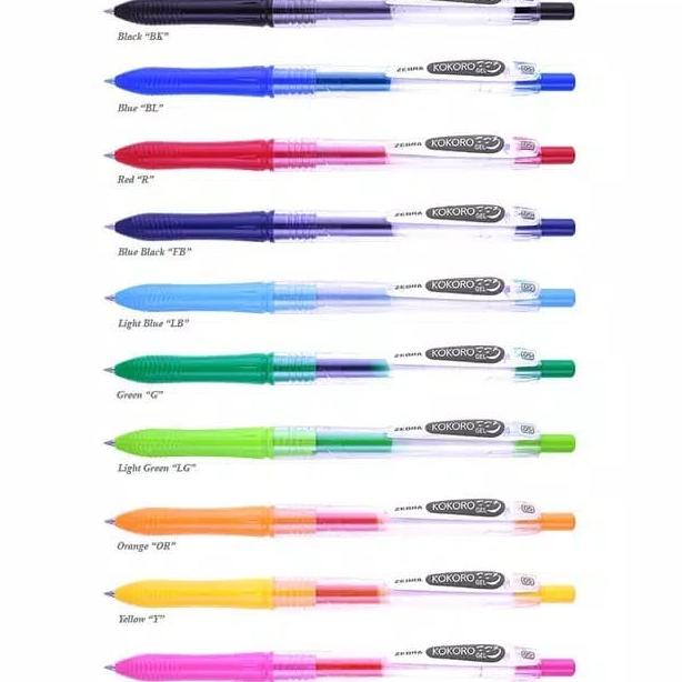 

BRG BARU BALLPEN BOLPOINT PULPEN KOKORO ZEBRA TINTA WARNA-WARNI 5