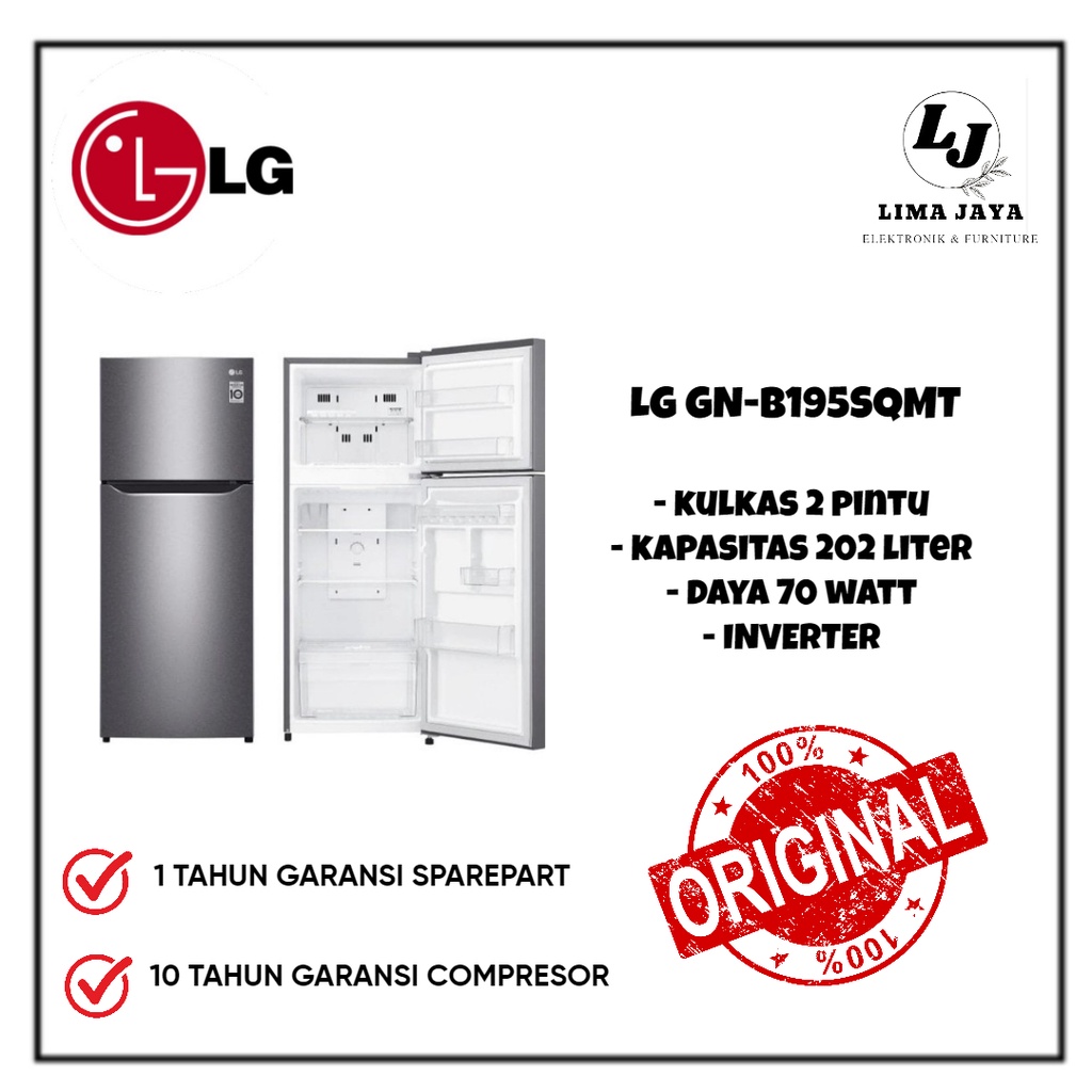 Kulkas 2 Pintu LG GN-B215 5SQMT   Kulkas LG Inverter Dua Pintu