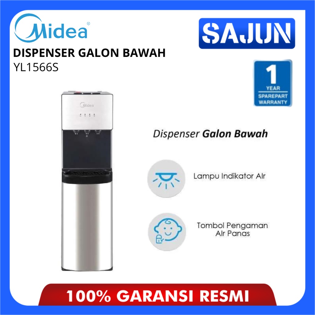 Midea Dispenser YL1566S Galon Bawah Hot Normal Cold YL-1566S
