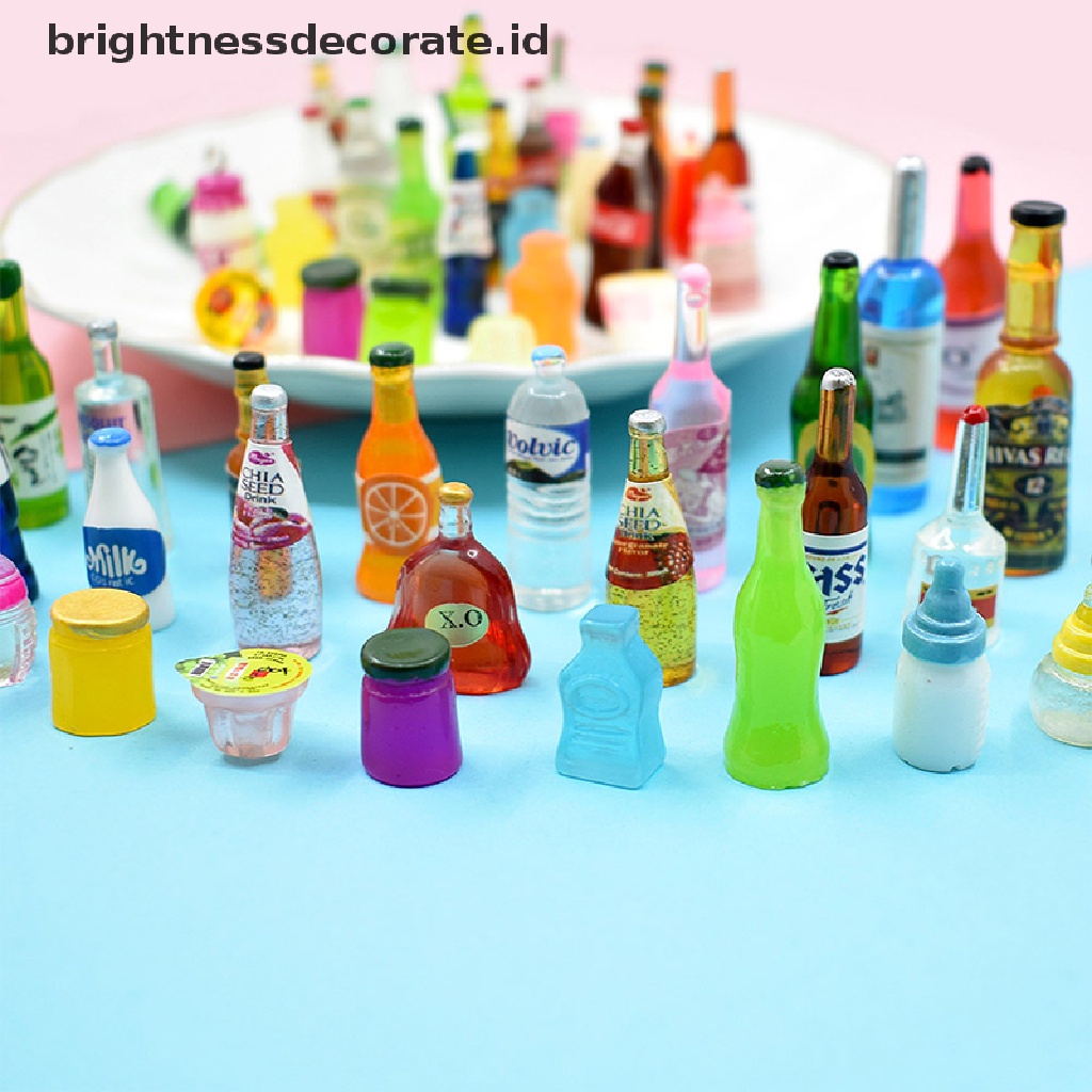 [Birth] 10/20pcs Miniatur Minuman Campur Botol Anggur Coke Mini Aksesoris Rumah Boneka [ID]