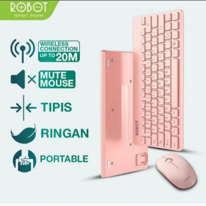 Robot KM3000 Keyboard Mouse Wireless Set - Robot Mouse + Keyboard Set