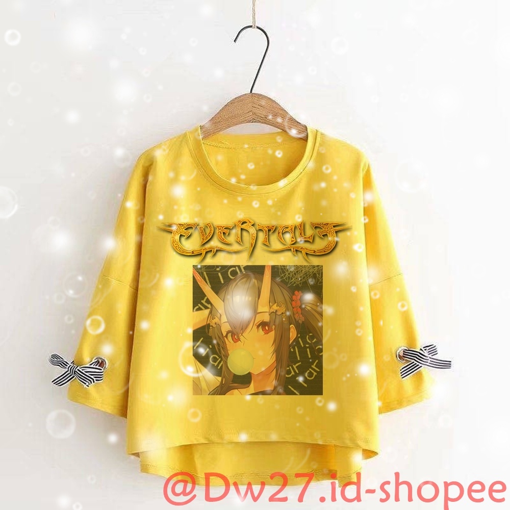BAJU KAOS Kartun Evertale CUSTOM SATUAN FOTO GAMBAR NAMA TULISAN KATA KATA DESAIN SENDIRI TEKNIK SAB