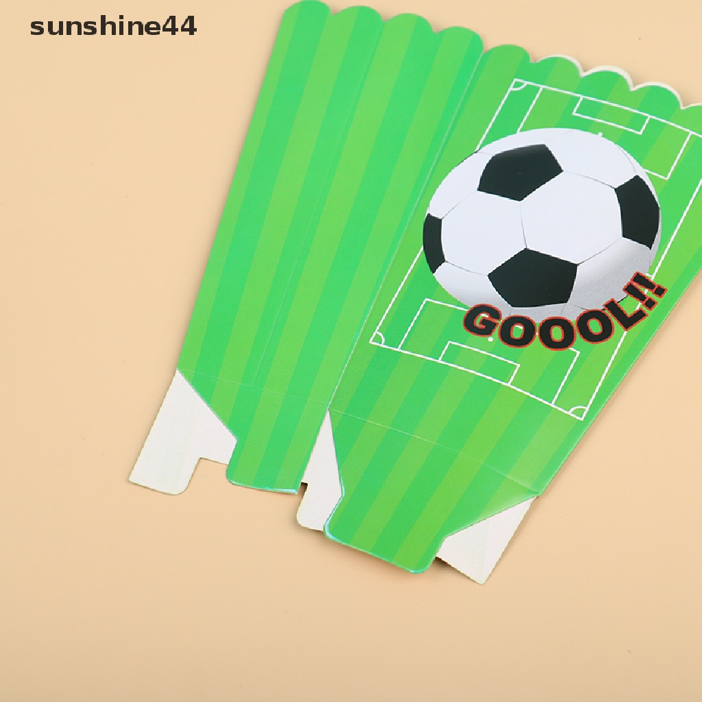 Sunshine 6Pcs/Pack Tema Sepak Bola Candy Box Popcorn Kotak Perlengkapan Pesta Ulang Tahun Anak.