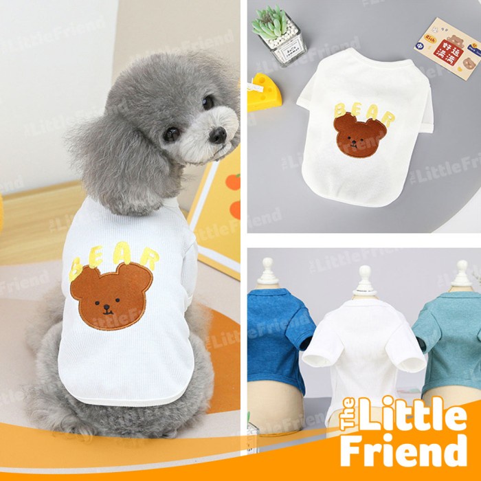 Baju Kucing Anjing Betina Jantan Katun Halus Dog Cat BEAR Casual Shirt