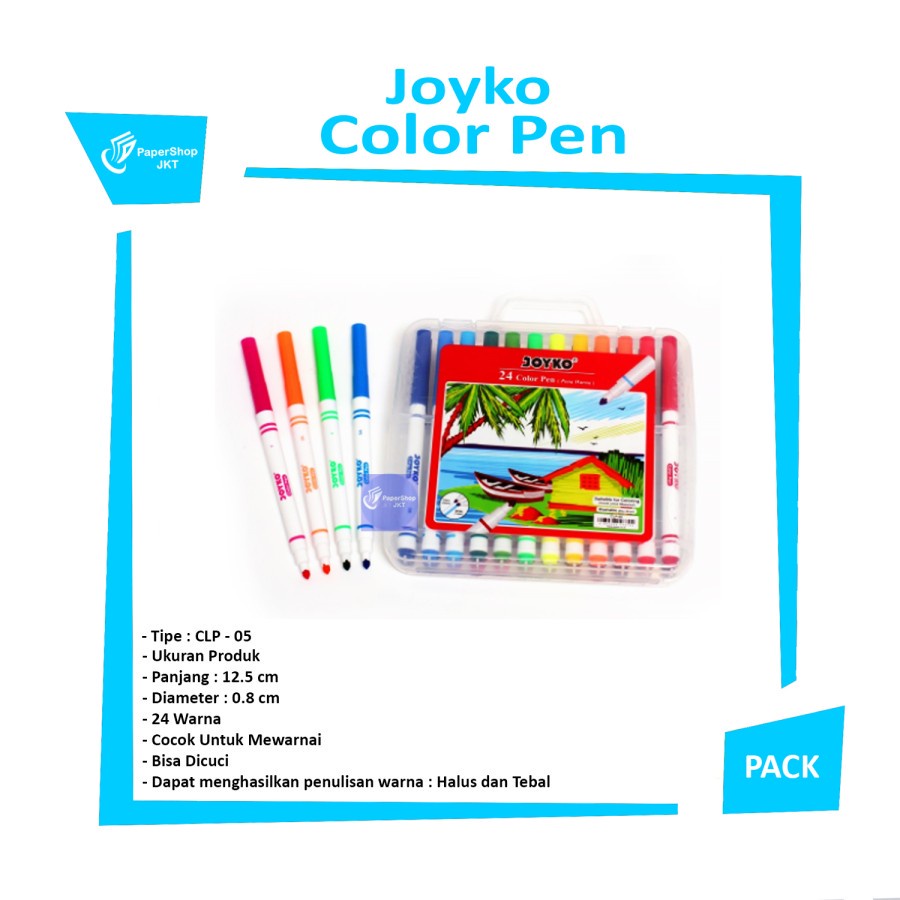 

JOYKO - Color Pen Pulpen Pena Warna CLP-05 24 Warna - Set