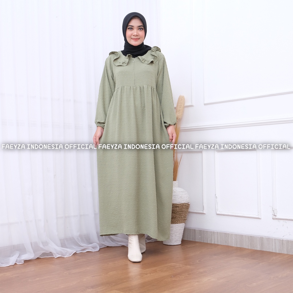 Gamis Cringkle 0001 Busui Dress By Faeyza Midi Dress Busana Muslimah