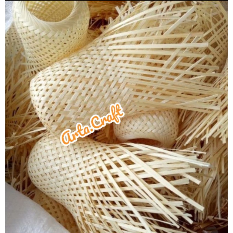 (Tanpa Rantai) Kap Lampu Krongso / Kap Lampu Bambu / Kap Lampu Gantung / Kap Lampu Unik / Kerajinan 