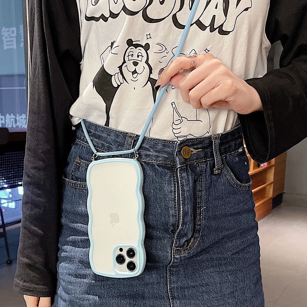 Softcase Sling Tali Panjang Casing For Iphone 7+ 8+ Plus X Xs Xr Max 11 12 13 14 Pro Max 14+ 14Plus FJ08 DY11 Bahu selempang