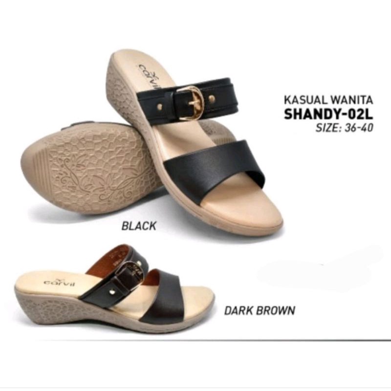 SANDAL CARVIL SHANDY 02 #TERBARU SANDAL WEDGES WANITA 100%ORI