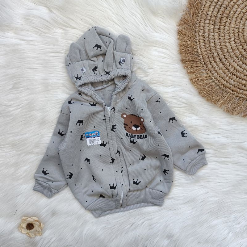 Jaket bayi motif croown baby 3-12 bulan