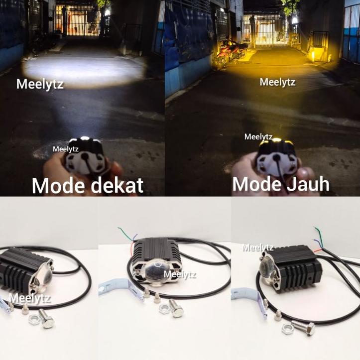 Sale | KI3 | Original IBRIGHT Lampu tembak Laser LED D2 mini kotak 2 warna High Low putih kuning wat