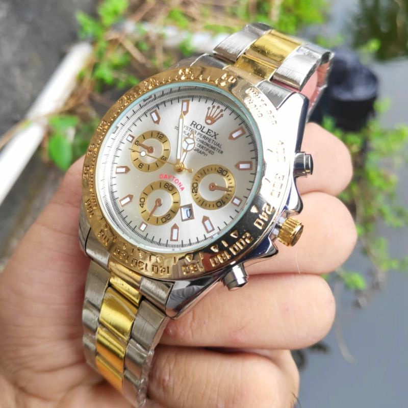 Boominggggg Jam Tangan Rolex Daytona Pria Terlaris Anti Air Stainliss Steel