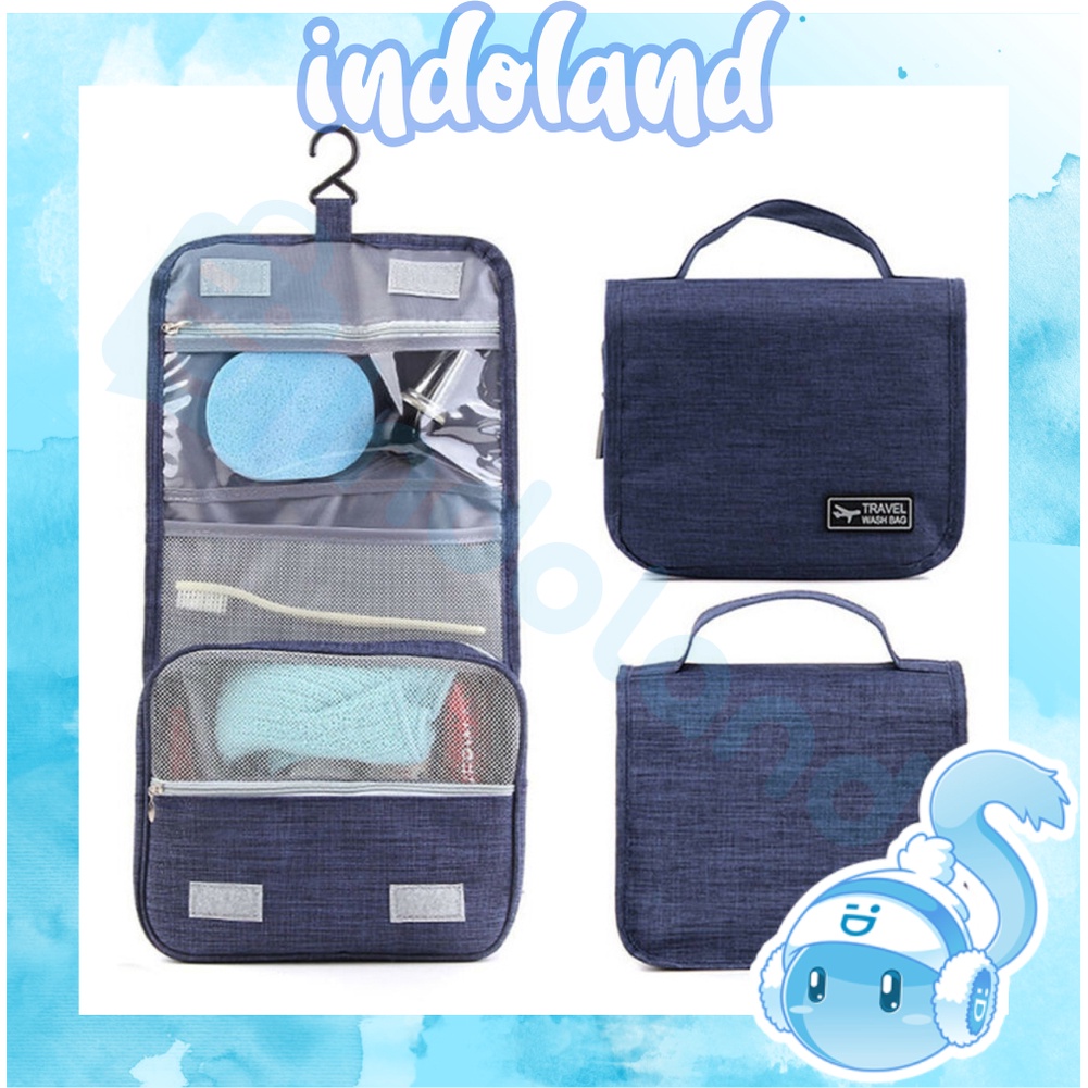 ☀ INDOLAND ☀ TAS KOSMETIK KOREA TRAVEL HANGING / GANTUNG TOILETRY / KOSMETIK POUCH BAG W183