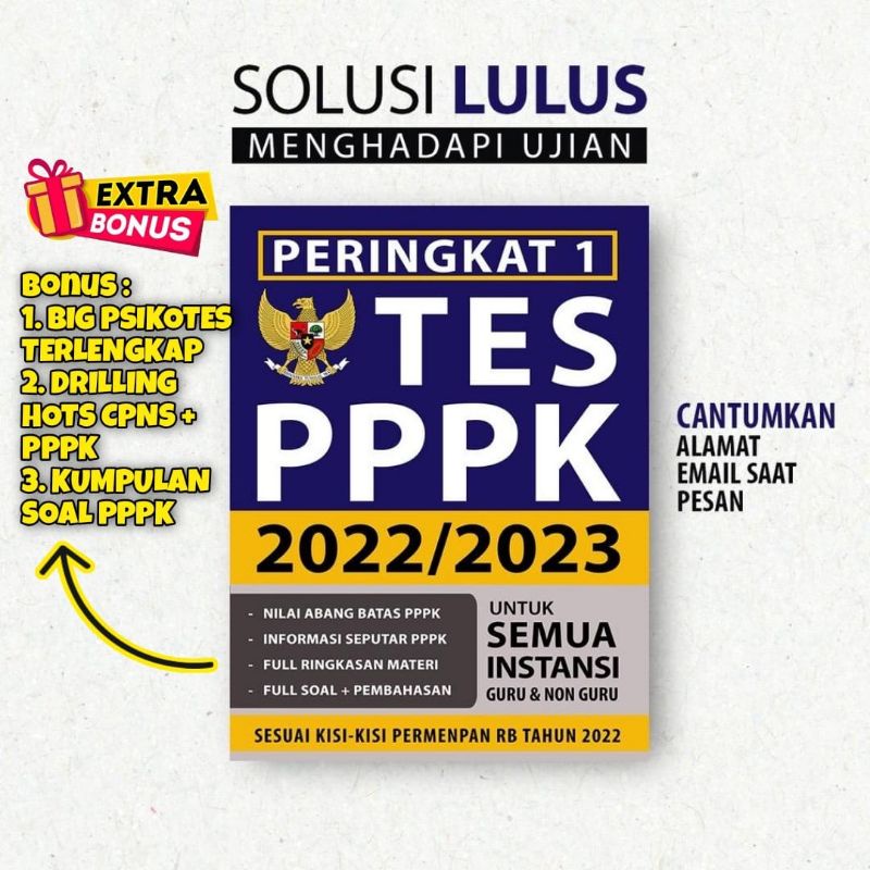 Jual PERINGKAT 1 TES PPPK 2022/2023 SEMUA INSTANSI PLUS BONUS EKSTRA ...