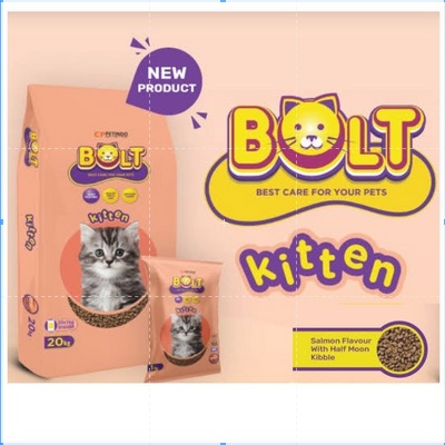GRAB/GO-JEK Makanan Kucing Bolt Kitten Salmon Flavour Kemasan 20KG