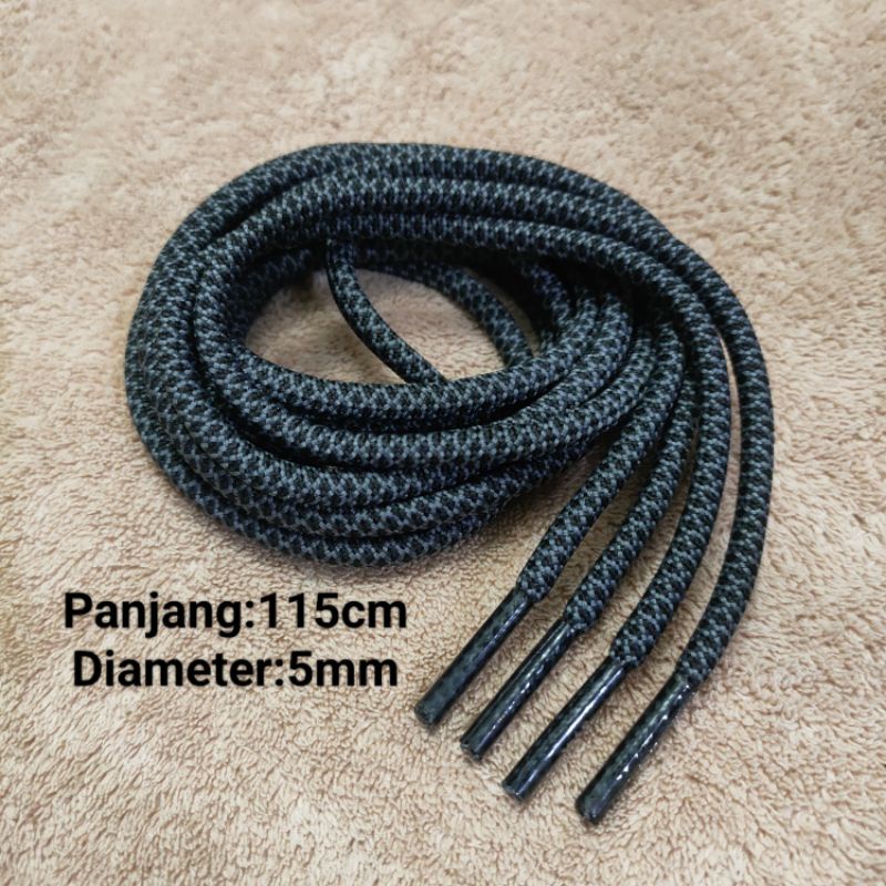 Tali sepatu bulat motif reflektif premium.110cm-5mm