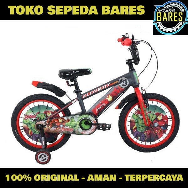 Sepeda BMX Anak 12 / 16 / 18 Element Marvel Series Hulk Buster / Avengers vs Thanos / Black Panther Edition