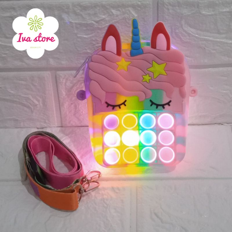 Tas pop it Unicorn LED