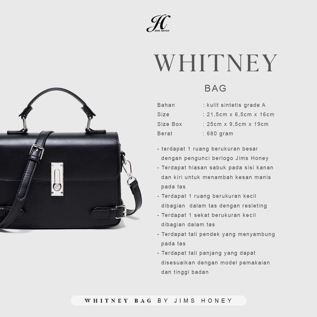 Whitney Bag Jims Honey Original Tas Selempang Wanita Simple Korea Trendy Fashion