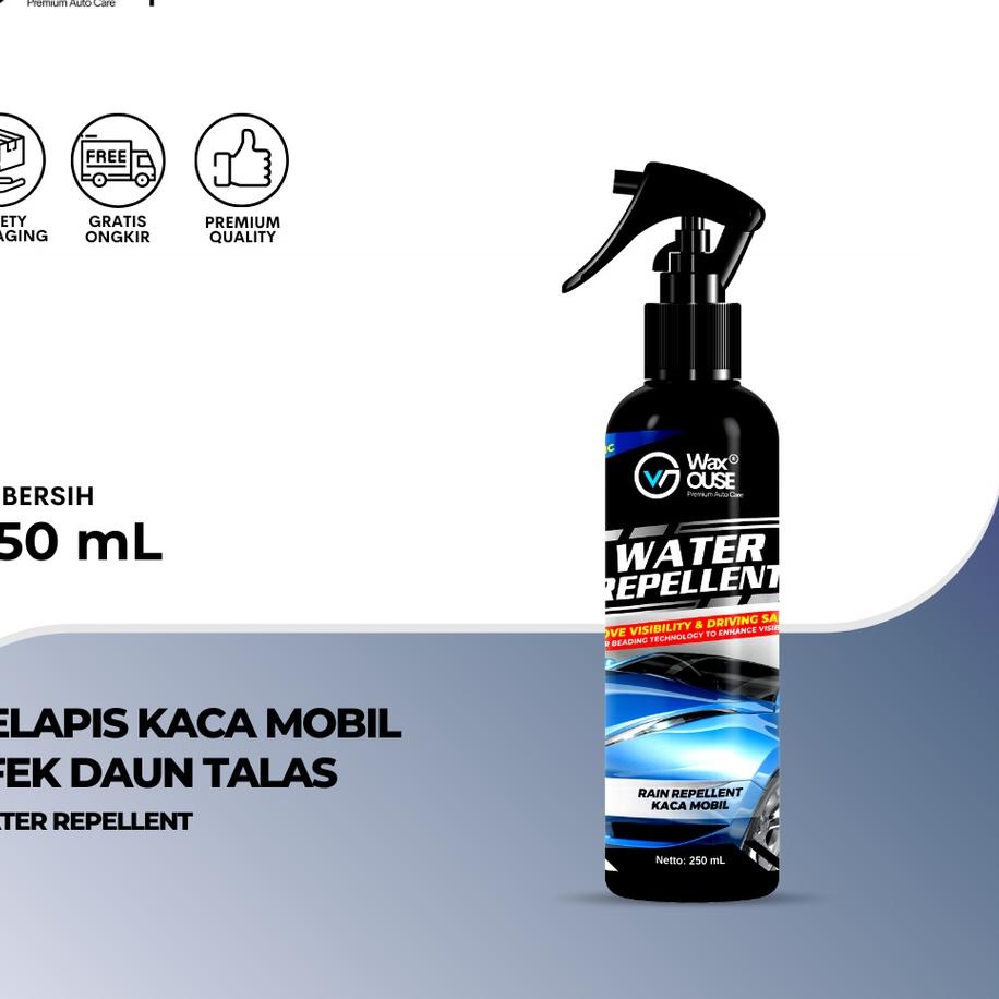 Depan Waxouse Water Repellent Spray Cairan Pelapis Kaca Mobil Glass Coating Efek Daun Talas