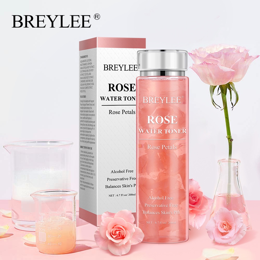 (READY &amp; ORI) BREYLEE Rose Water Toner 100ml/ 200ml BY0445 5408 Pembersih Wajah Makeup Remover