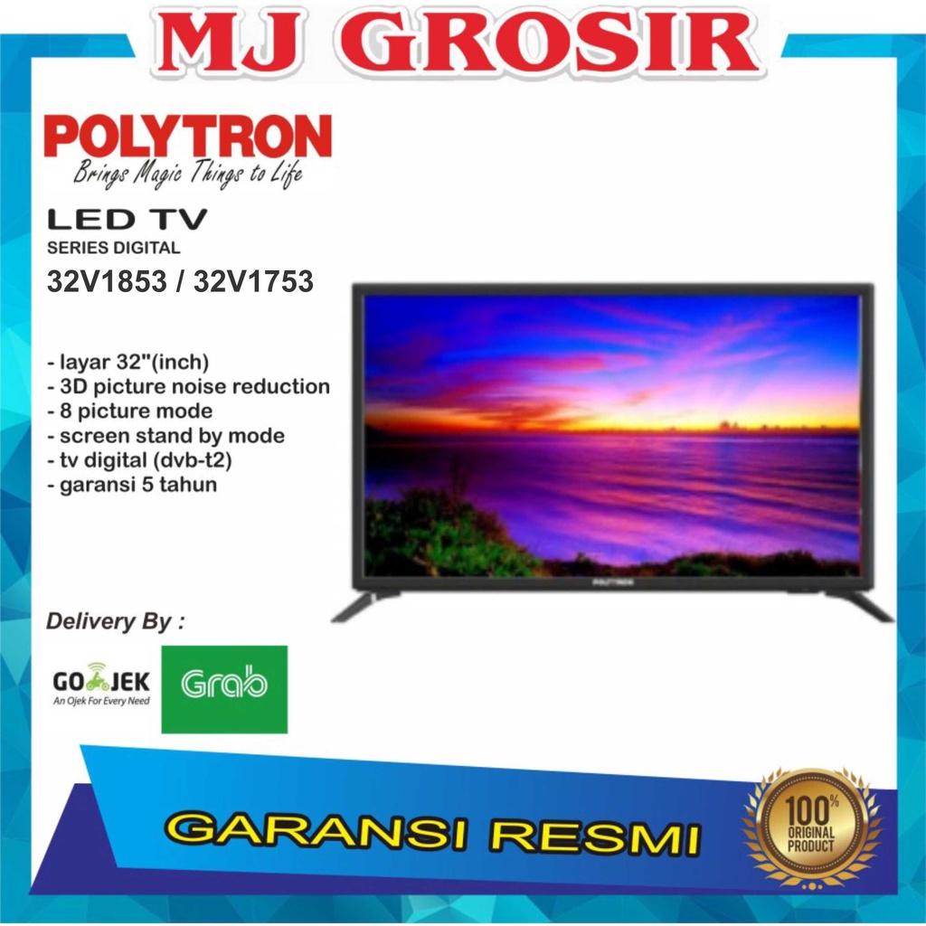 PROMO LED TV POLYTRON 32&quot; 32V1853 / 1753 32 INCH USB HD HDMI DIGITAL TV