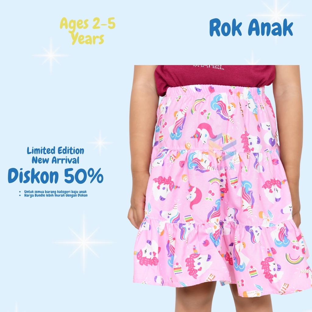 BISA COD ELBOX ROK ANAK KARAKTER / ROK REMPEL ANAK / ROK TUTU 1-5 TAHUN