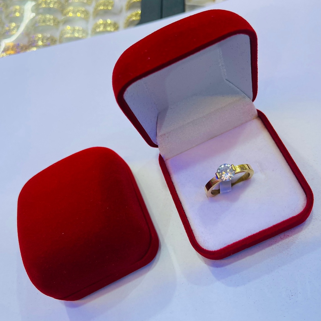 Kotak cincin couple BLUDRU tempat cincin sepasang 2 cincin model Segi 4 untuk Lamaran Kotak Cincin Kawin