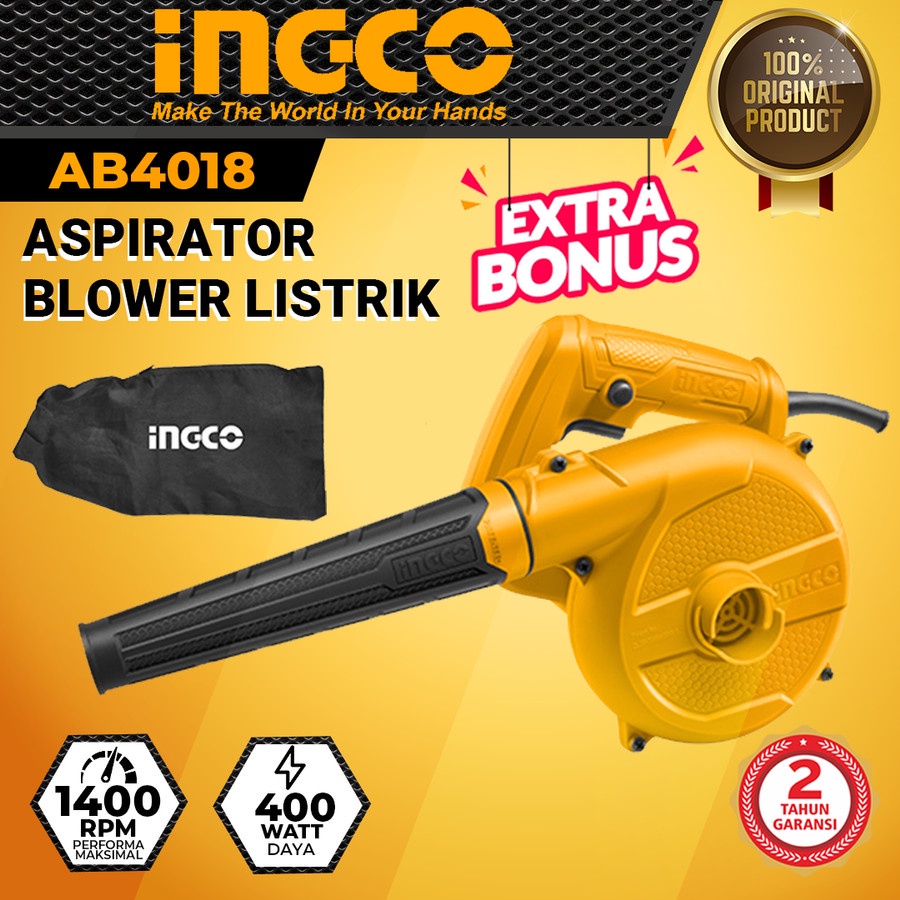 Pembersih Debu Mesin Hand Blower INGCO AB4018 Alat Tiup Peniup Udara Pengering Penyembur Pembuang Ko