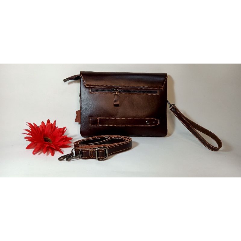 Clutch Handbag Selempang Tas Tangan Pria Wanita Kulit Asli