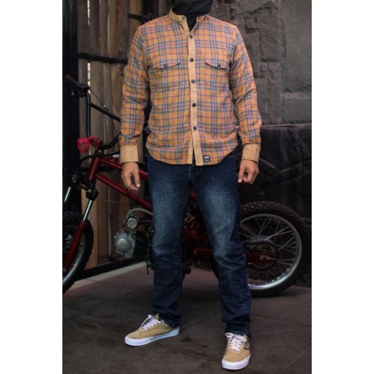 Kemeja Flanel RIDING Motor Wind Protection Ogios - SUEDE