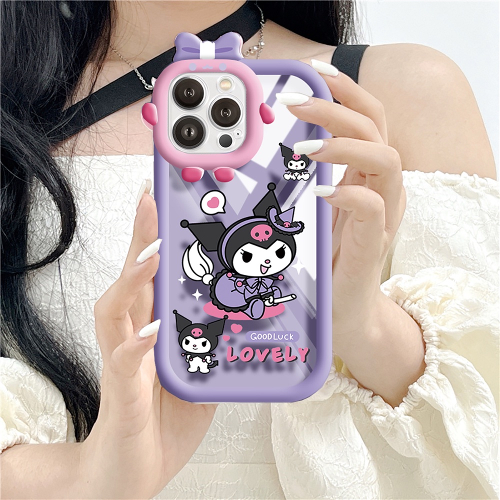 Casing Imut Redmi 10C 10A Note 11 Pro Note 11S 9C 9A 10 9T 9 Note10 5G 10s Note9 Note9S Note8 Poco M5S X3 NFC M3 Pro Good Luck Kuromi Bunny Monster Lensa Shockproof Clear Casing Ponsel