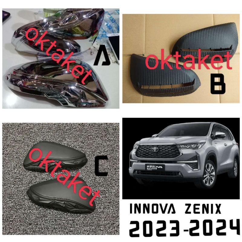 cover spion all new Innova Zenix 2023 2024 activo Hitam Chrome Carbontivo