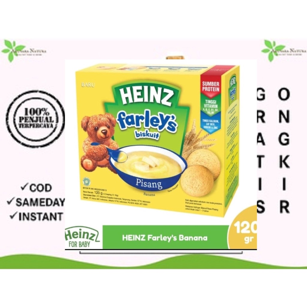 Heinz Farley's Biskuit Bayi Original, Banana (pisang) &amp; Orange (jeruk) 120G