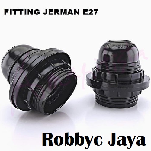 Fitting Lampu Hias Jerman E27 / Fiting Lampu Meja 2 Ring Hitam E 27