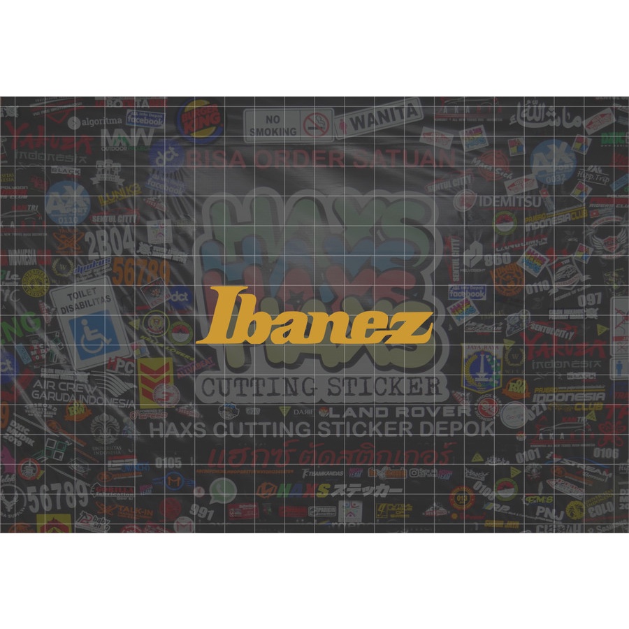 Cutting Sticker Logo Ibanez Ukuran 8 Cm