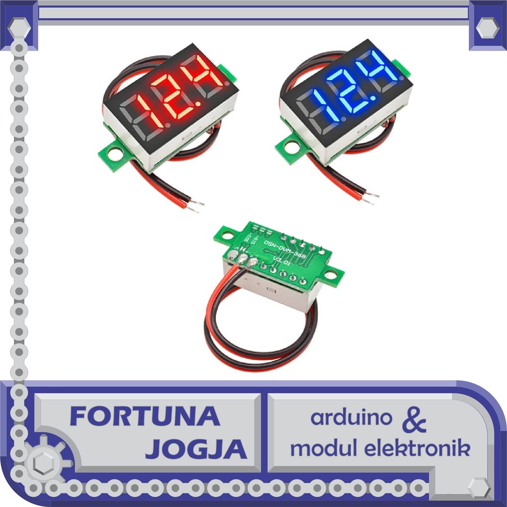 Voltmeter 0.36 inch 3 Digit 2 Kabel 4-30V DC