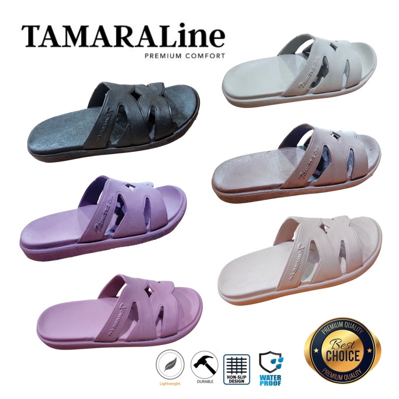 Sandal Selop Slide Slip on Karet Wanita Dewasa / Remaja - TAMARALINE 229 / Bahan Premium Lentur Empuk Ringan Kuat Anti Slip Anti Air / Model Sandal Casual Santai Rumah Hotel Outdoor Kamar Mandi Murah Original