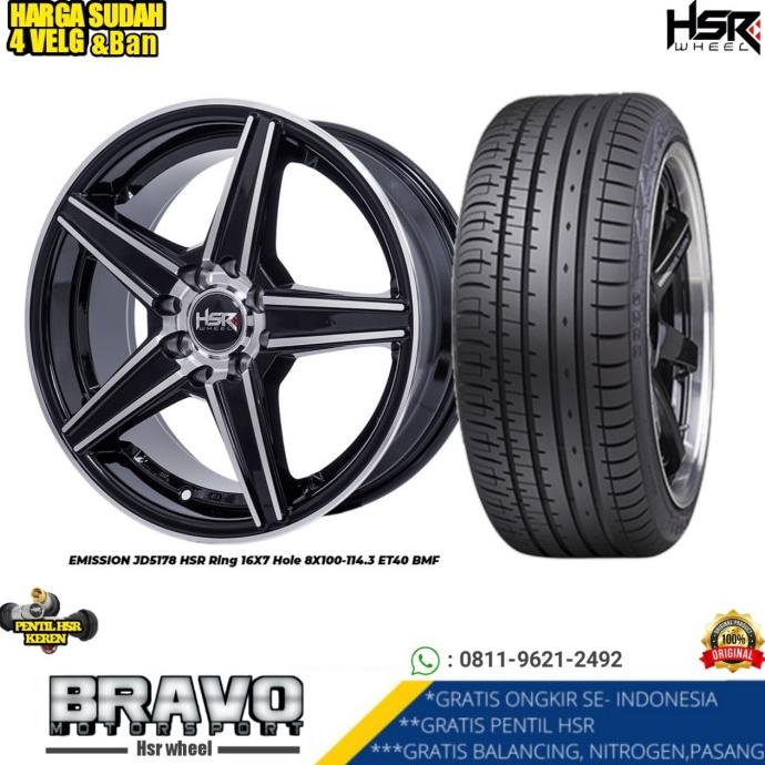 Paket Velg Dan Ban Mobil R16 Hsr emission Brio yaris Calya sigra agya