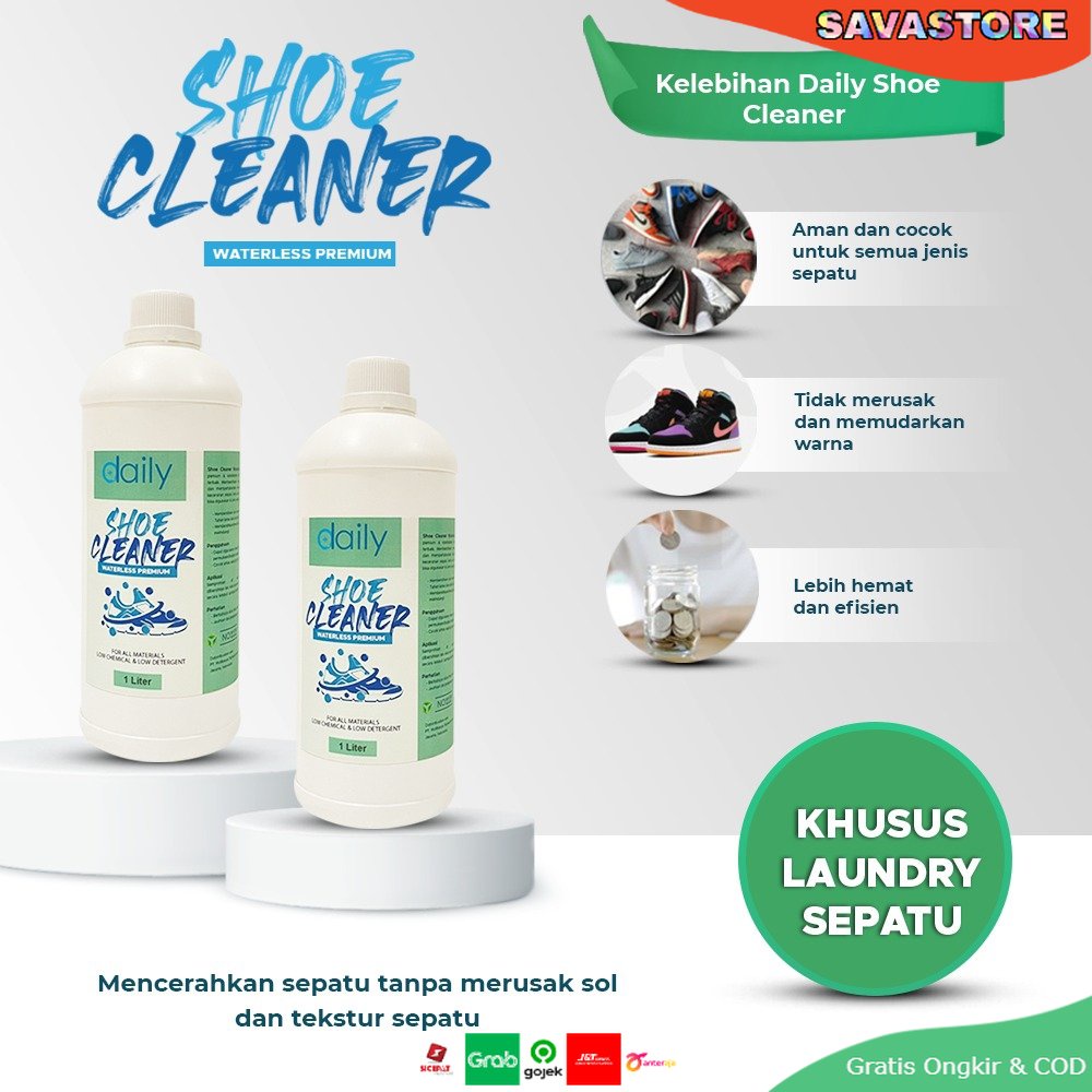 CAIRAN AMPUH PEMBERSIH SEPATU REFILL 1 LITER DAILY SHOE CLEANER WATERLESS 1L LAUNDRY SEPATU