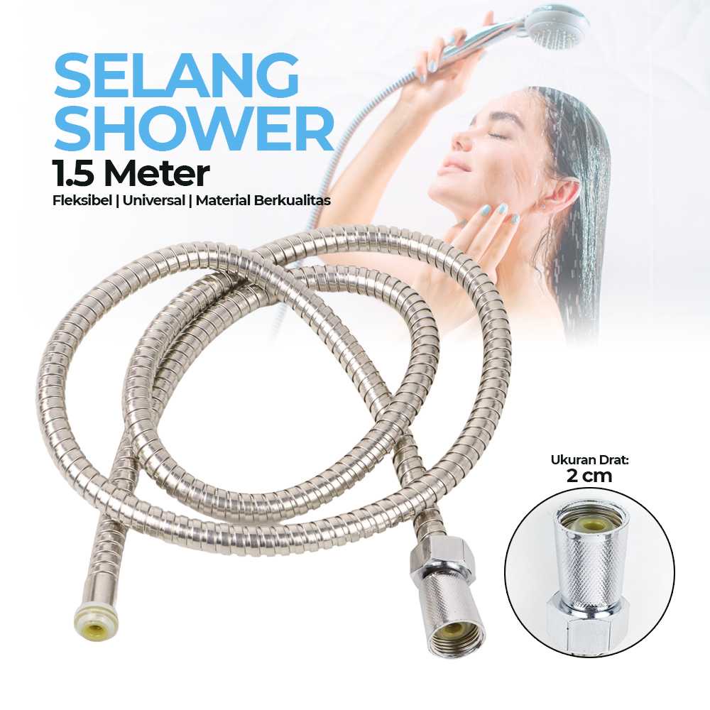 Selang Air Fleksibel Hand Shower Hose Flexible 1/2 in Kamar Mandi 1.5M
