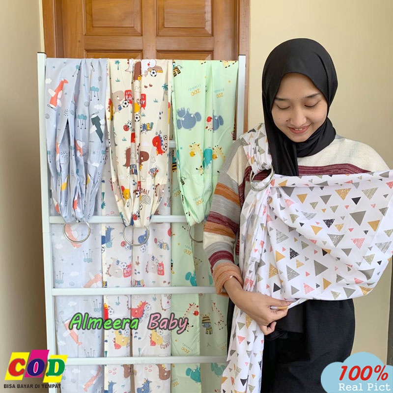 Gendongan Bayi Ringsling Motif Bahan PolyMicro Ukuran 205cm x 70cm Almeera Baby and Kids
