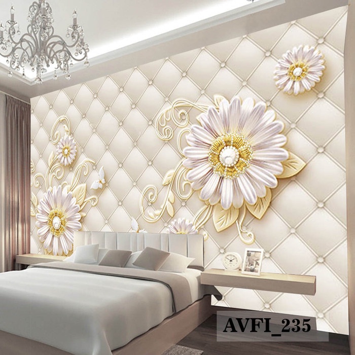 Wallpaper Harga Diskon Wallpaper Custom Bunga 3D Mewah-Wallpaper Custom Murah