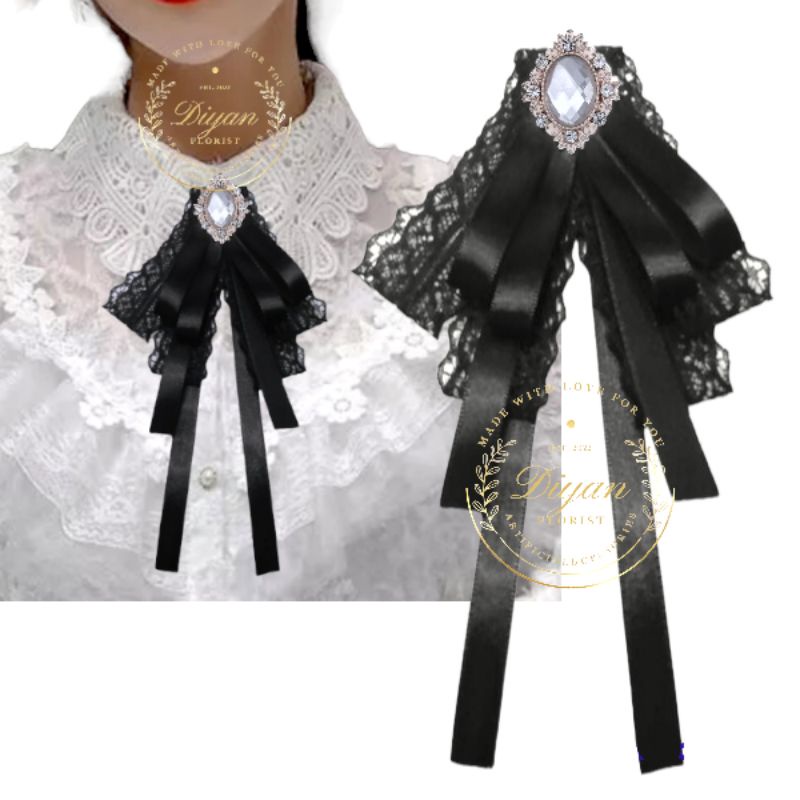ribbon brooch // collar brooch aplikasi dekorasi