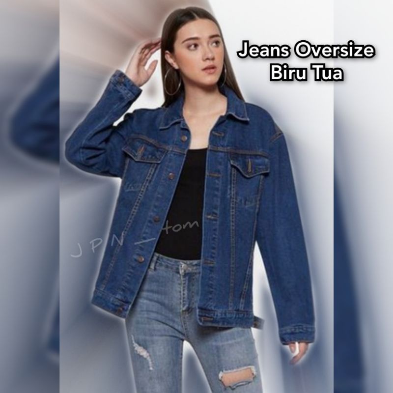 Jaket Jeans Big Size Biru Tua Denim Jins Polos Jumbo XXL XXXL XXXXL XXXXXL XXXXXXL 3XL 4XL 5XL 6XL Bahan Tebal Ukuran Besar Ld 120 Ld 130 Ld 140 Model Oversize Levi S M L XL Hitam Biru Muda Dongker Oversize