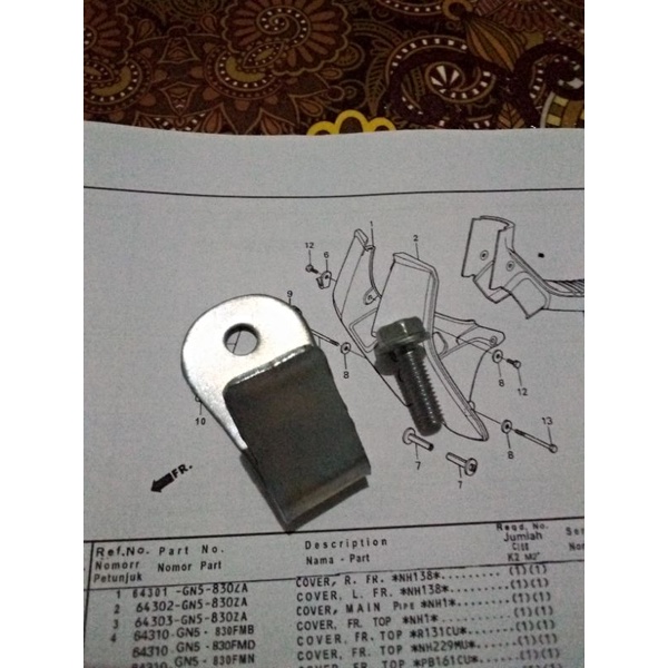 Gantungan Barang set Baut  Original Honda Astrea Grand Impresa Legenda Star Prima