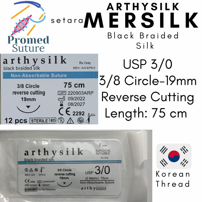 Jual Mersilk Arthysilk Benang Jahit Bedah Operasi Silk Reverse