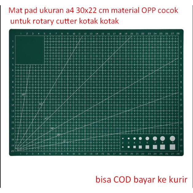 

Mat pad ukuran a4 30x22 cm material OPP cocok untuk rotary cutter kotak kotak
