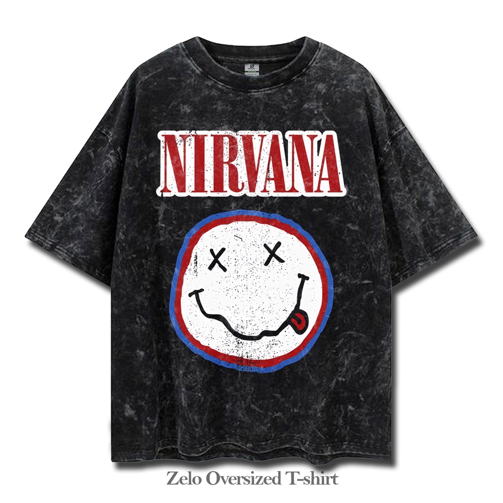 Baju NIrvana Smile Oversize Washed Tee // t shirt Nirvana Smile Oversize tee